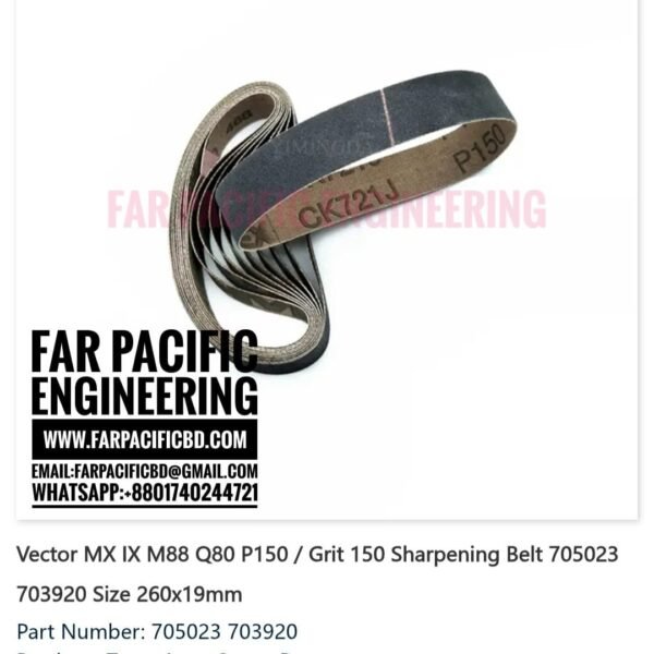 Sharpening Belt for Auto Cutter
Model: M88 / MH8 / Q80
Size: 260 × 19 mm
Grit: P100
Part Number: 260×19mm P100
Product Type: Auto Cutter Parts